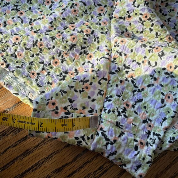 ASOS Design Maternity Mixed Print Tiered Smock Playsuit With Tie Back Detail SZ - Picture 10 of 12